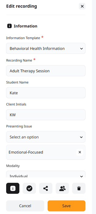 Adult Therapy Information Template Screenshot Adult Therapy Information Template Screenshot
