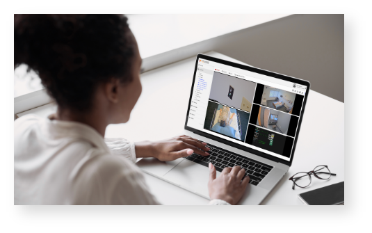 Woman working on a laptop